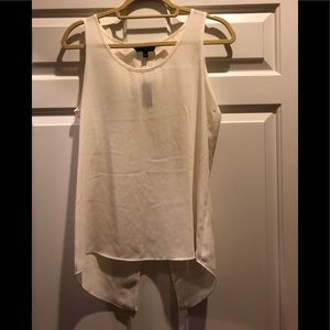 Express ivory semi open back blouse